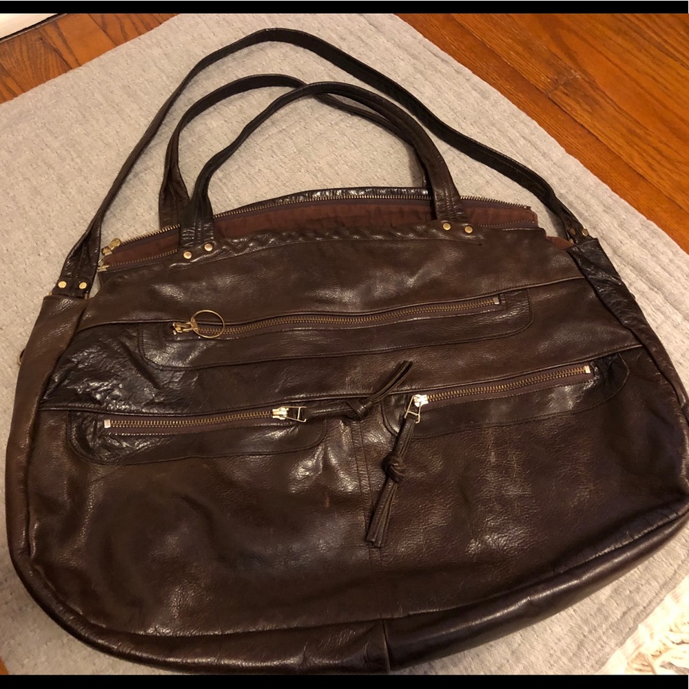 Etsy custom-made leather overnight bag